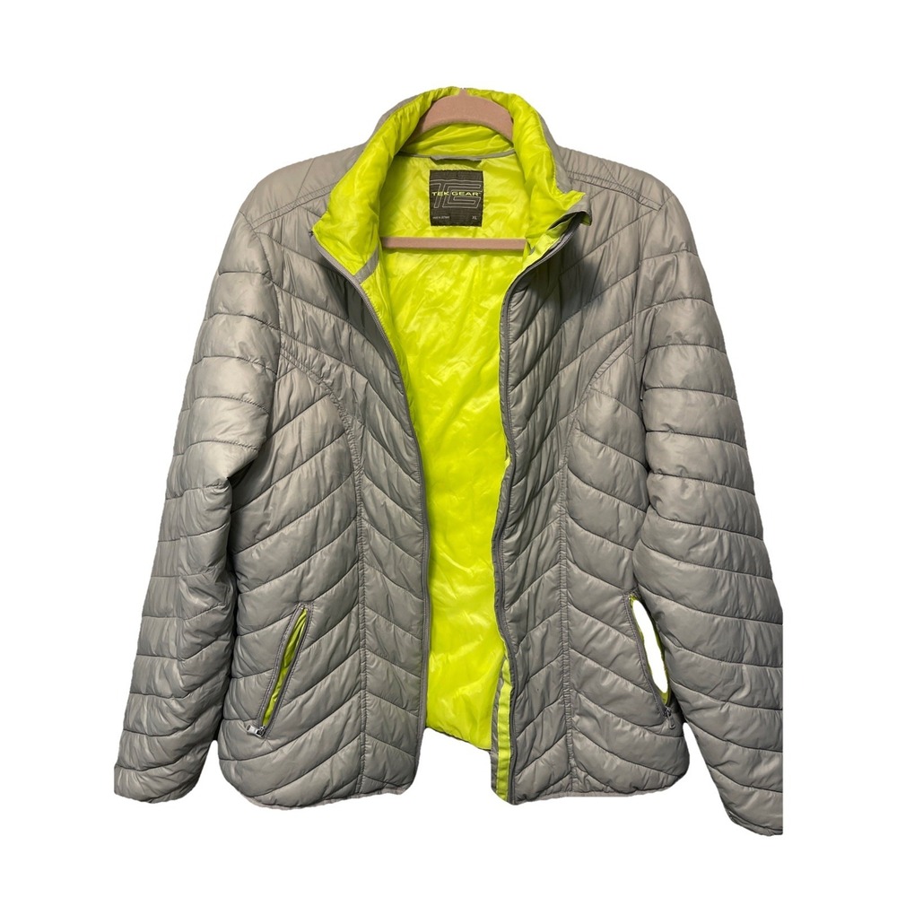 Tek Gear Xl Women's Jacket Gray And Green Puffer  Warm